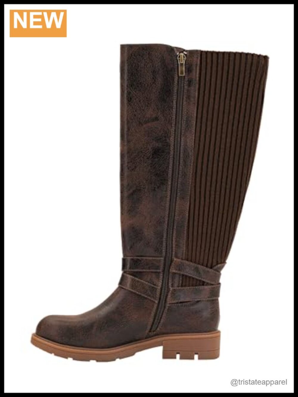 Corkys Women's Hay Bale Mid-Calf Boots, Pull-On Calf High Boots with Buckles